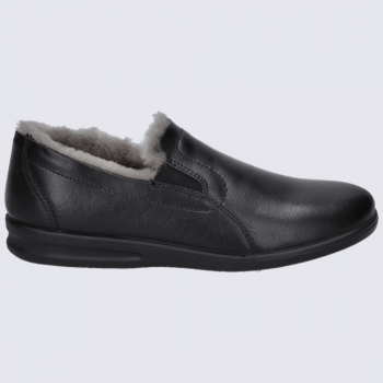 Chaussons Westland by Josef Seibel, chaussons fourrés homme en cuir noir