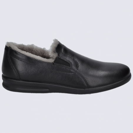 Chaussons Westland by Josef Seibel, chaussons fourrés homme en cuir noir