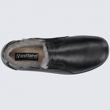 Chaussons Westland by Josef Seibel, chaussons fourrés homme en cuir noir
