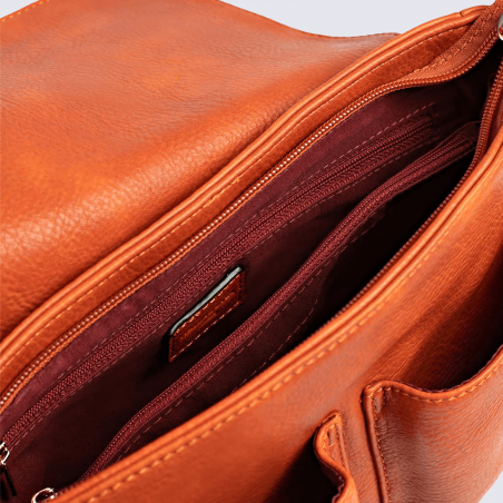 sacoche femme avec bandouliere amovible orange porte-monnaie et  portefeuilles femme