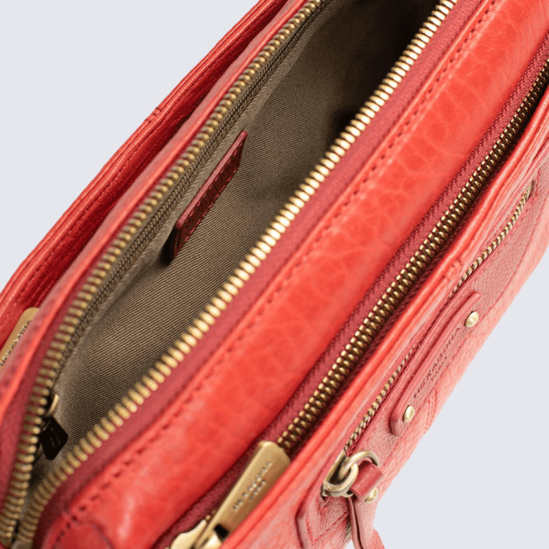 Sac bandouli re Hexagona sac bandouli re femme en cuir rouge