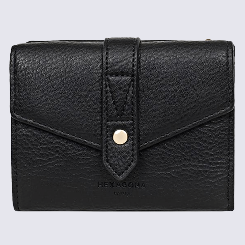 Portefeuille Hexagona, portefeuille femme noir