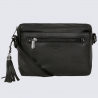 Sac à bandoulière Hexagona, sac à bandoulière femme en cuir noir