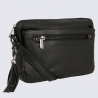 Sac à bandoulière Hexagona, sac à bandoulière femme en cuir noir