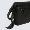 Sac à bandoulière Hexagona, sac à bandoulière femme en cuir noir