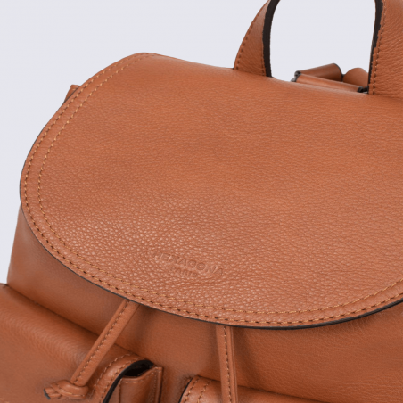 Sac à dos Hexagona, sac à dos tendance femme en cuir marron