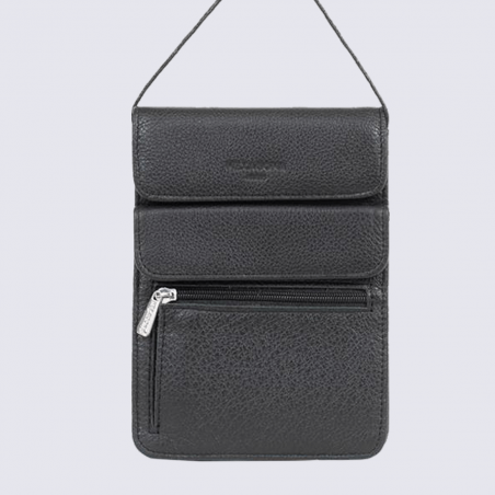 Pochette à téléphone Hexagona, pochette ceinture à téléphone femme en cuir noir