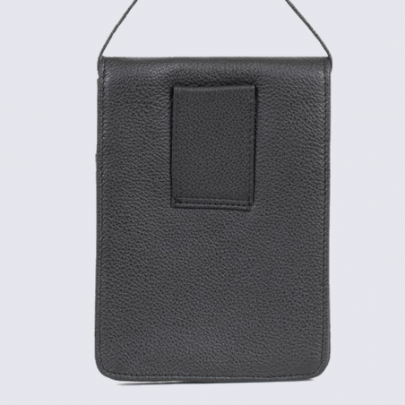 Pochette à téléphone Hexagona, pochette ceinture à téléphone femme en cuir noir