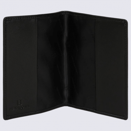 Porte-passeport Hexagona, étui à passeport unisexe en cuir noir