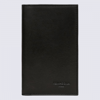 Porte-papiers Hexagona, porte-papiers unisexe en cuir noir