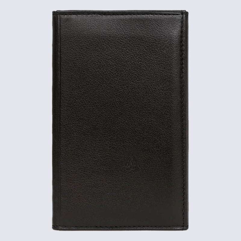 Porte-papiers Hexagona, porte-papiers unisexe en cuir noir