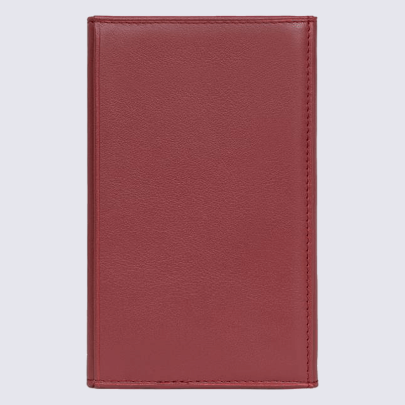 Porte-papiers Hexagona, porte-papiers unisexe en cuir rouge