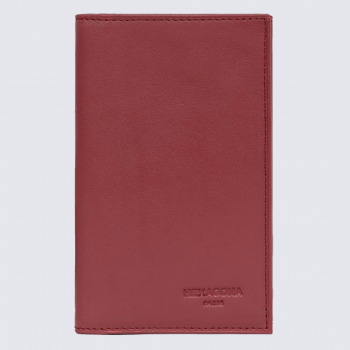 Porte-papiers Hexagona, porte-papiers souple unisexe en cuir rouge