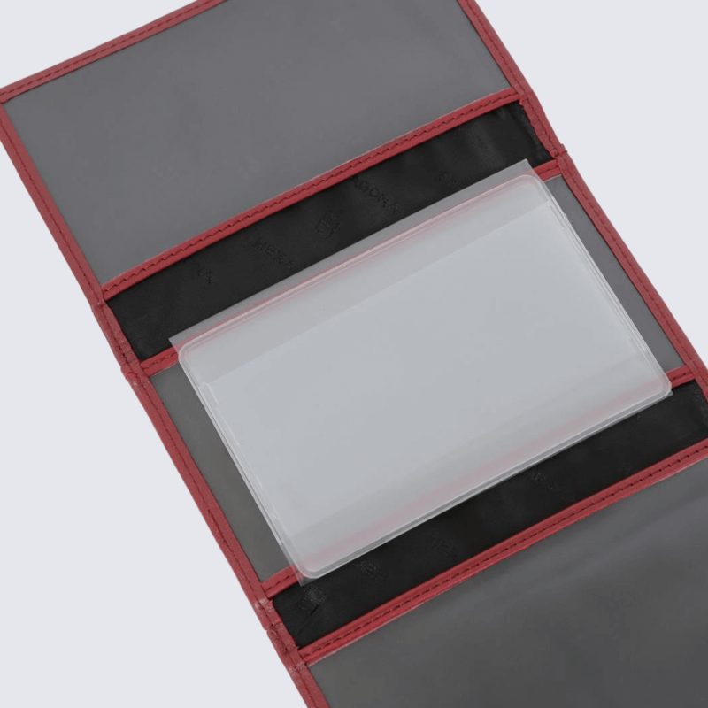 Porte-papiers Hexagona, porte-papiers souple unisexe en cuir rouge