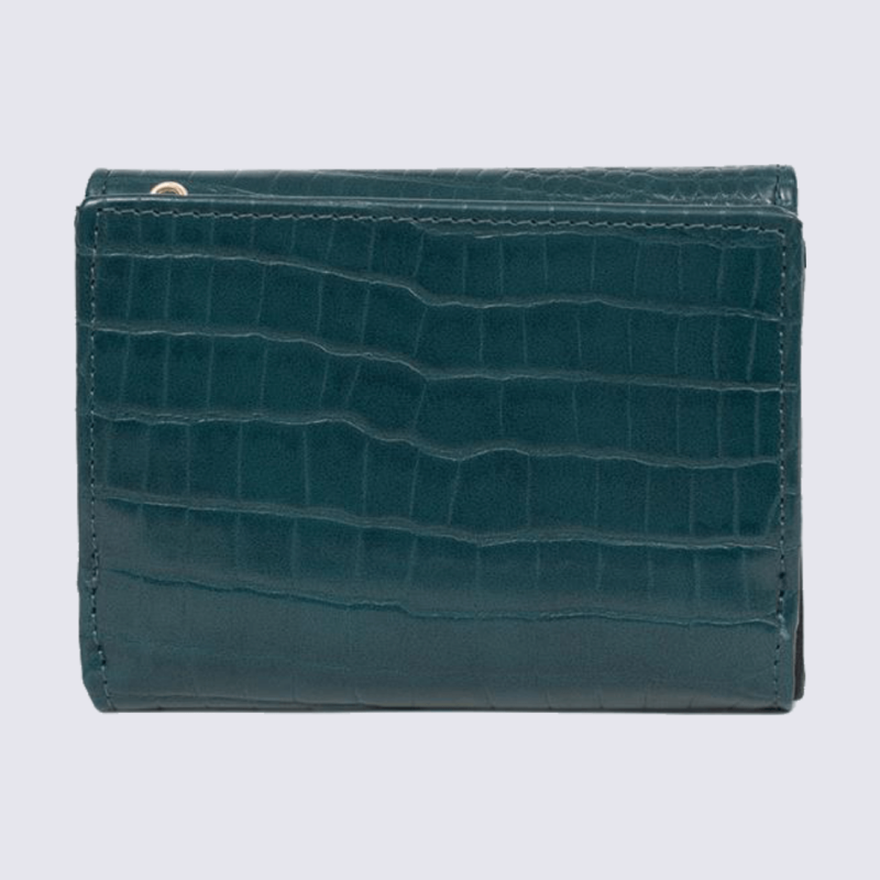 Portefeuille Hexagona, portefeuille imitation croco femme vert