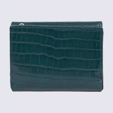 Portefeuille Hexagona, portefeuille imitation croco femme vert