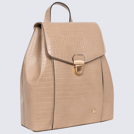 Sac à dos Hexagona, sac à dos élégant imitation croco femme beige Sac à dos Hexagona, sac à dos élégant imitation croco femme beige