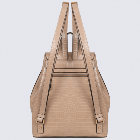 Sac à dos Hexagona, sac à dos élégant imitation croco femme beige Sac à dos Hexagona, sac à dos élégant imitation croco femme beige