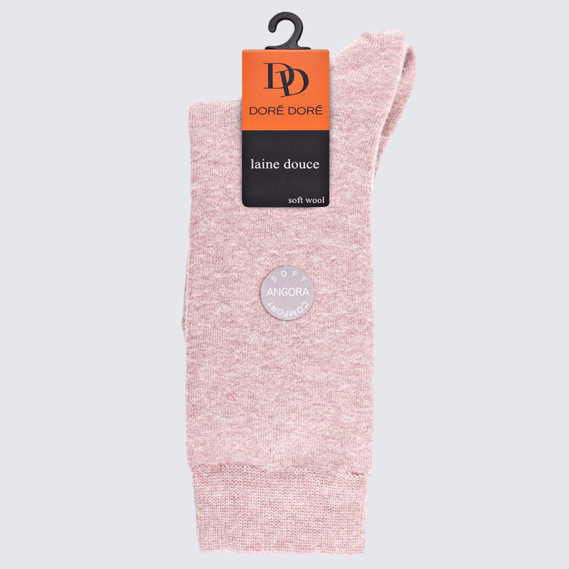 Chaussettes Doré Doré, chaussettes viscose angora femme rose