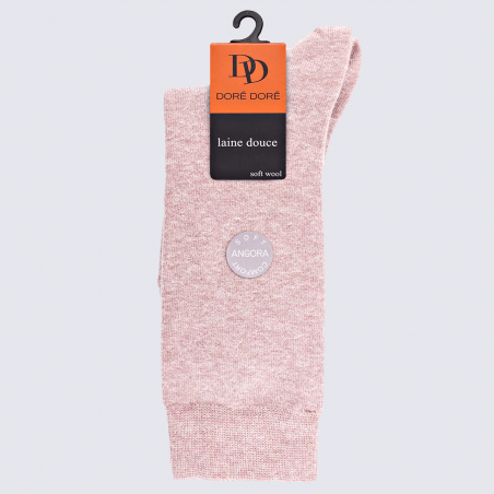 Chaussettes Doré Doré, chaussettes viscose angora femme rose