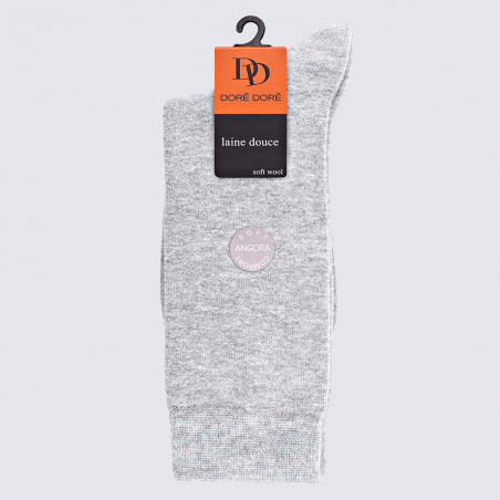 Chaussettes Doré Doré, chaussettes viscose angora femme gris clair