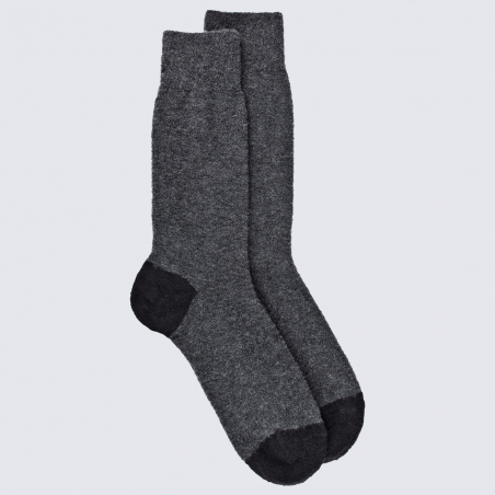 Chaussettes Doré Doré, chaussettes en laine polaire bicolore homme anthracite/noir