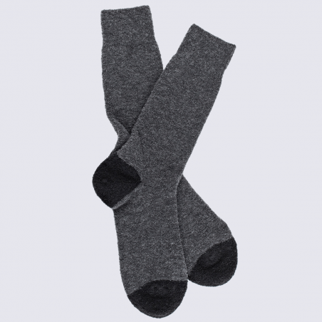 Chaussettes Doré Doré, chaussettes en laine polaire bicolore homme anthracite/noir