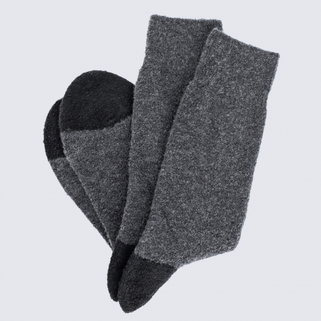 Chaussettes Doré Doré, chaussettes en laine polaire bicolore homme anthracite/noir