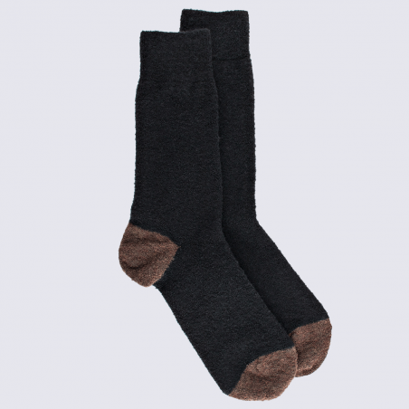 Chaussettes Doré Doré, chaussettes en laine polaire bicolore homme noir/café