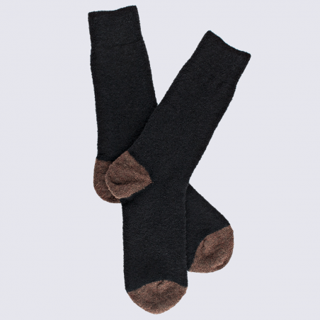 Chaussettes Doré Doré, chaussettes en laine polaire bicolore homme noir/café