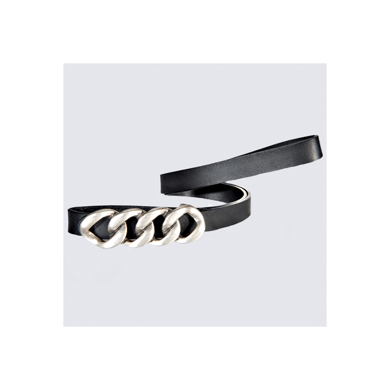 Ceinture Bernd Götz, ceinture tendance femme en cuir noir