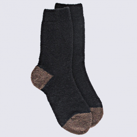 Chaussettes Doré Doré, chaussettes en laine polaire bicolore femme noir/brun