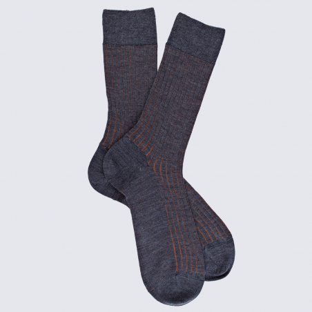 Chaussettes Doré Doré, chaussettes chaudes élégantes en laine mérinos homme bleu/orange