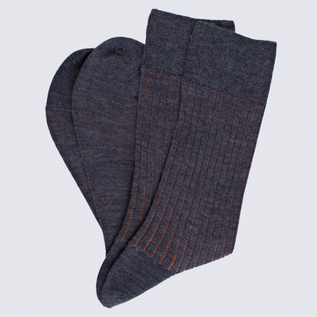 Chaussettes Doré Doré, chaussettes chaudes élégantes en laine mérinos homme bleu/orange