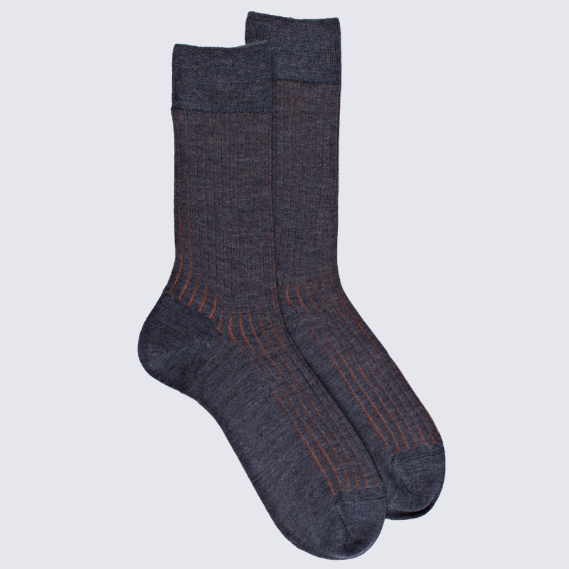 Chaussettes Doré Doré, chaussettes chaudes élégantes en laine mérinos homme  bleu/orange I Igert Chausseur & Maroquinier