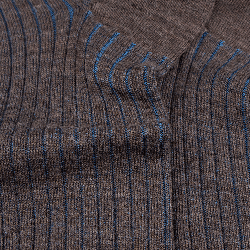Chaussettes Doré Doré, chaussettes chaudes élégantes en laine mérinos homme marron/bleu