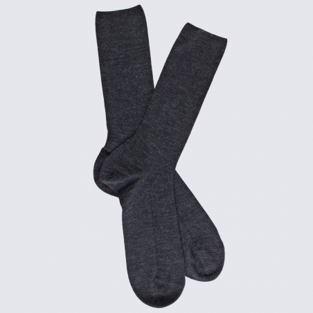 Chaussettes Doré Doré, chaussettes en laine confort homme gris anthracite