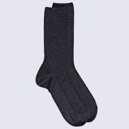 Chaussettes Doré Doré, chaussettes en laine confort homme gris anthracite