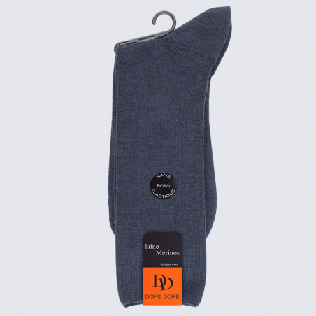 Chaussettes Doré Doré, chaussettes en laine confort homme bleu