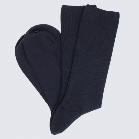 Chaussettes Doré Doré, chaussettes en laine confort homme bleu marine