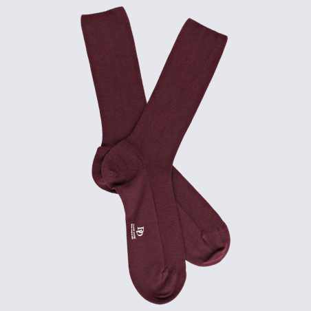 Chaussettes Doré Doré, chaussettes en laine confort homme bordeaux