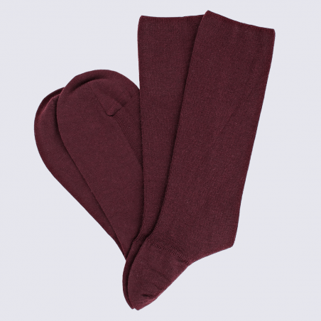 Chaussettes Doré Doré, chaussettes en laine confort homme bordeaux