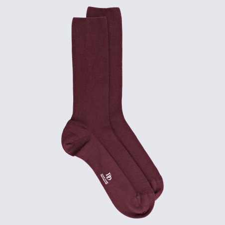 Chaussettes Doré Doré, chaussettes en laine confort homme bordeaux