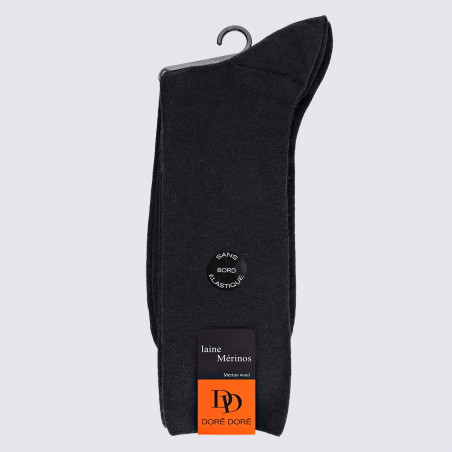 Chaussettes Doré Doré, chaussettes en laine confort homme noir