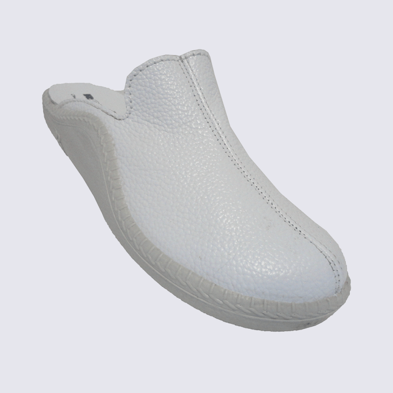 Mules En Cuir Blanc Anatomico - Sabots De Travail Confortables - Taille 38 - Semelle Plateforme Caoutchouc - Neuves Sans Emballage