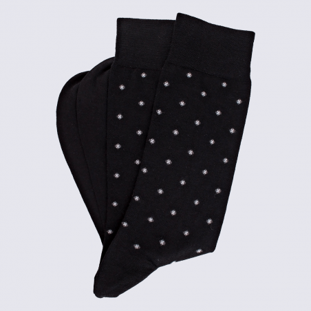 Chaussettes Doré Doré, chaussettes cravate losangettes en laine homme noir