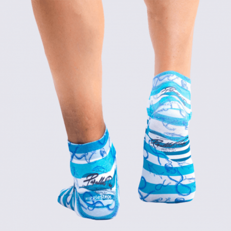 Chaussettes Wigglesteps, chaussettes motifs marins homme bleu