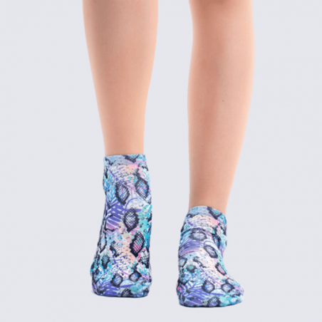 Chaussettes Wigglesteps, chaussettes été motif effet crocodile femme multicolore