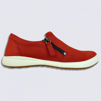 Chaussures Josef Seibel, chaussures à glissière femme en cuir rouge
