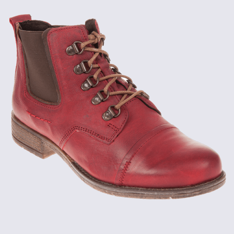 Bottines cuir rouge sales